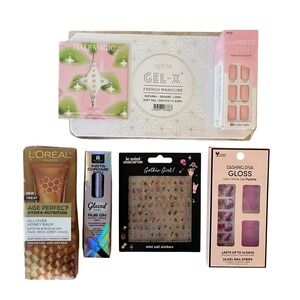 7-Piece New Hand‎ & Nail Beauty Lot Gel Tips Stickers Wraps Chrome Press On